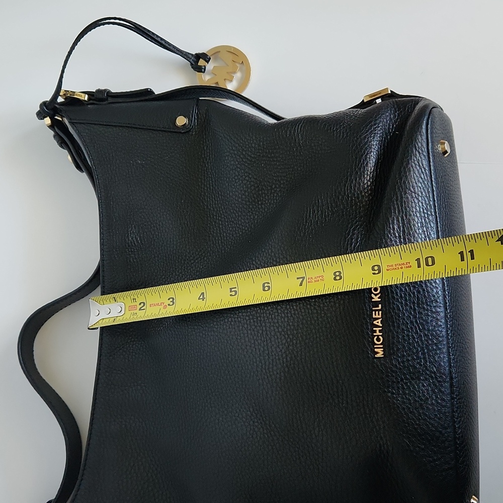 Michael Kors Black Leather Hobo with Gold Hardware - Picture 7 of 13